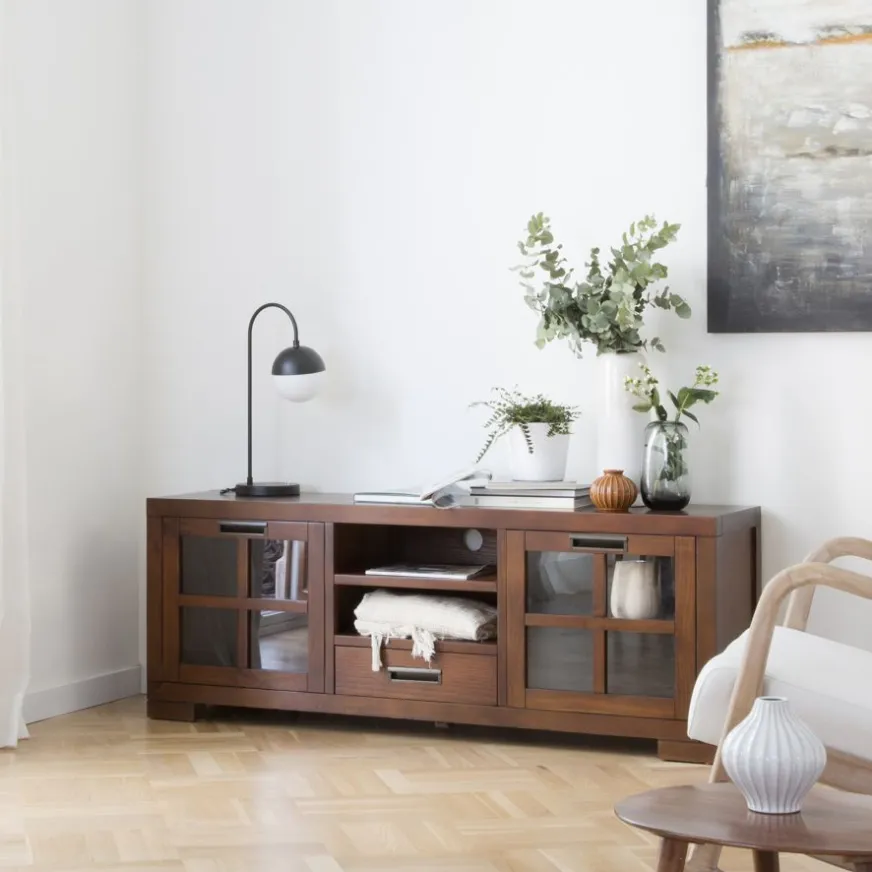 Banak Kenia Meuble tv en bois couleur teck