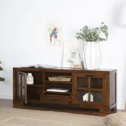 Banak Kenia Meuble tv en bois couleur teck