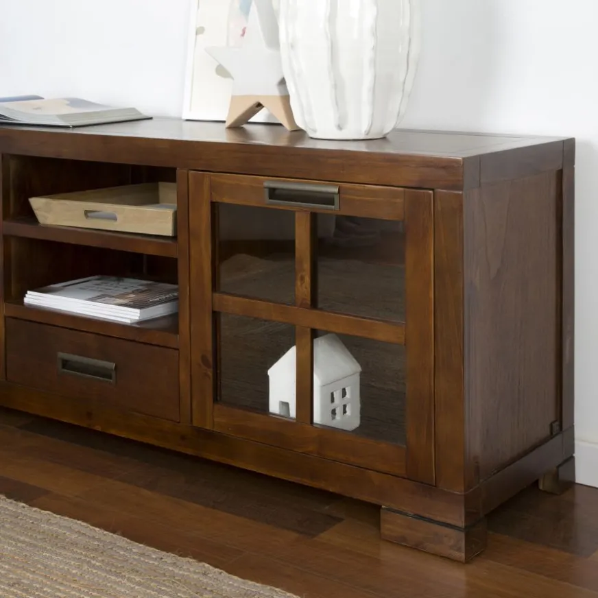 Banak Kenia Meuble tv en bois couleur teck