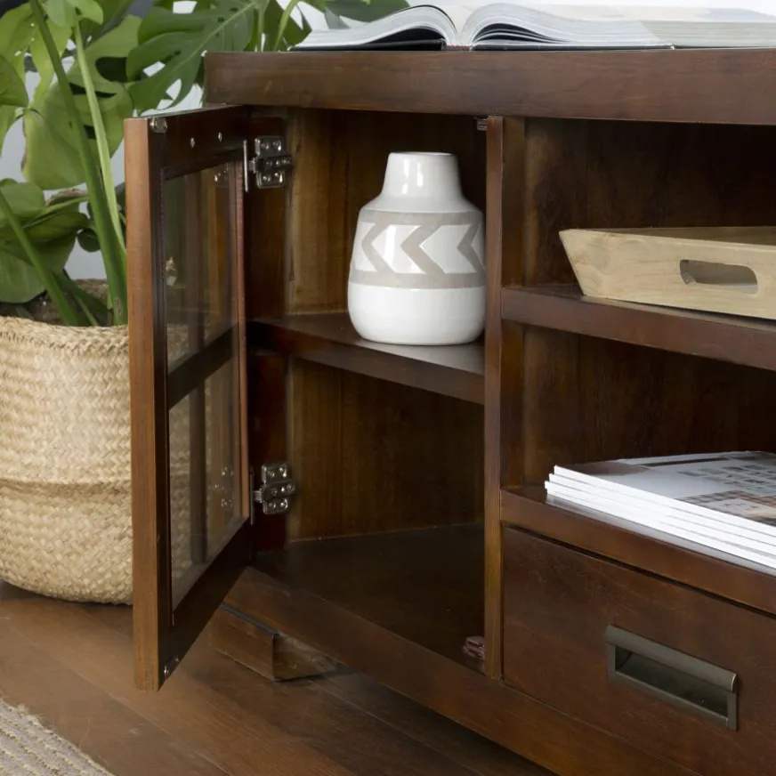 Banak Kenia Meuble tv en bois couleur teck