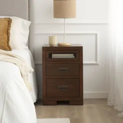 Banak Kenia Table de nuit en bois couleur teck