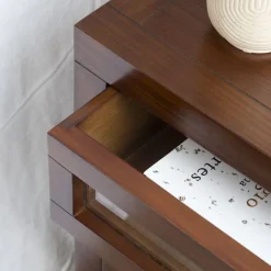 Banak Kenia Table de nuit en bois couleur teck