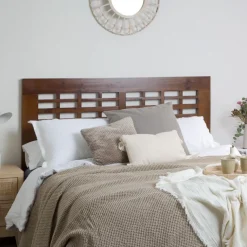 Banak Kenia Tête de lit en bois massif pour lit de 150 et 160 couleur teck