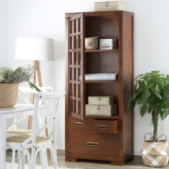 Banak Kenia Vitrine individuelle en bois de couleur teck