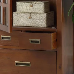 Banak Kenia Vitrine individuelle en bois de couleur teck