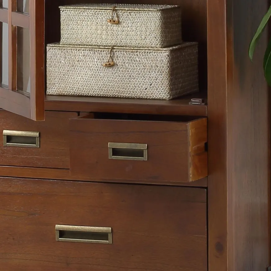 Banak Kenia Vitrine individuelle en bois de couleur teck