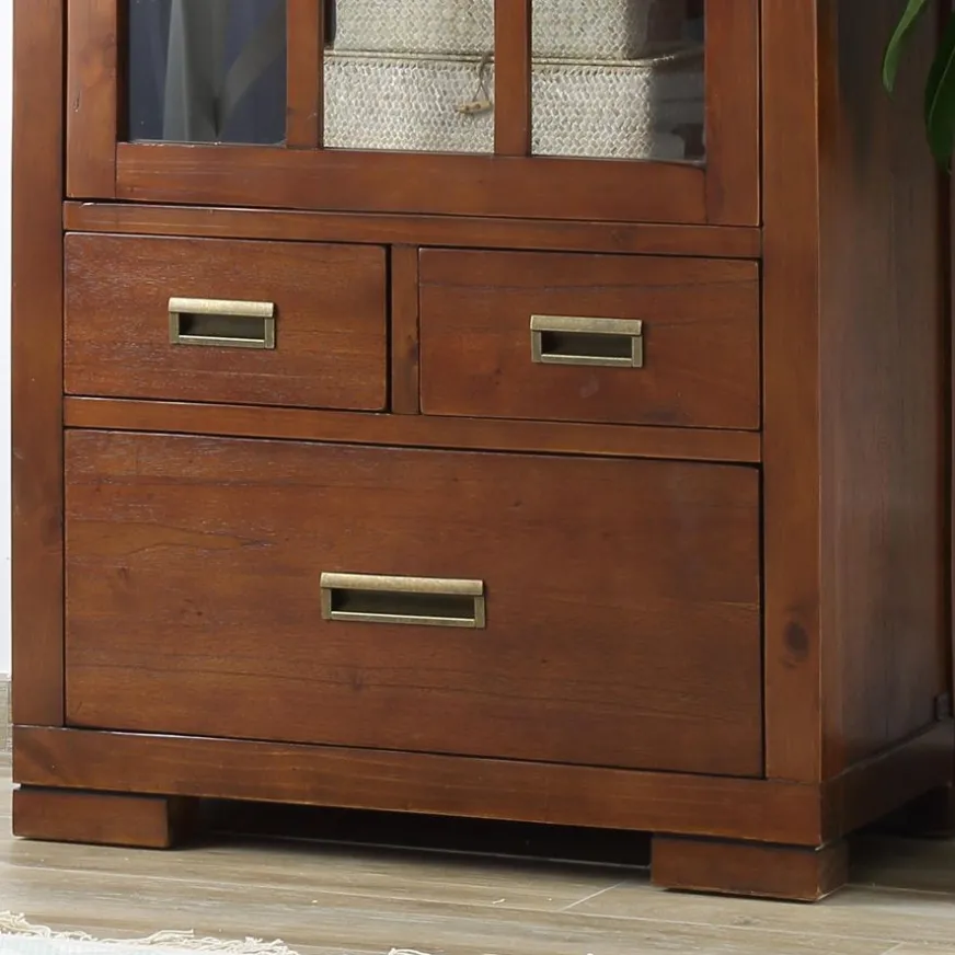 Banak Kenia Vitrine individuelle en bois de couleur teck