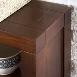 Banak Kenia Vitrine étroite en bois de teck de 145 cm