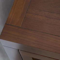 Banak Kenia Vitrine étroite en bois de teck de 145 cm