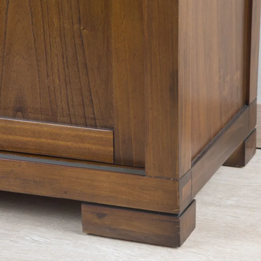 Banak Kenia Vitrine étroite en bois de teck de 145 cm