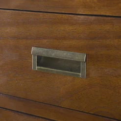 Banak Kenia Vitrine étroite en bois de teck de 145 cm