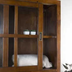 Banak Kenya Vitrine en bois de couleur teck