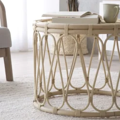 Banak Kiev Table d'appoint en rotin naturel
