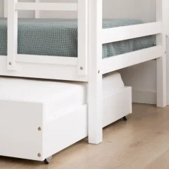 Enfant Banak Kivu Lit avec lit gigogne laqué blanc pour matelas 90x190