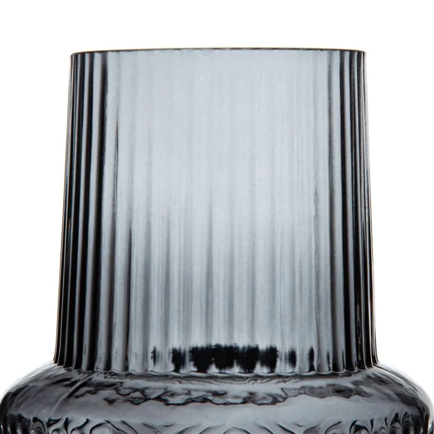 Banak Kole Vase en verre gris décoration