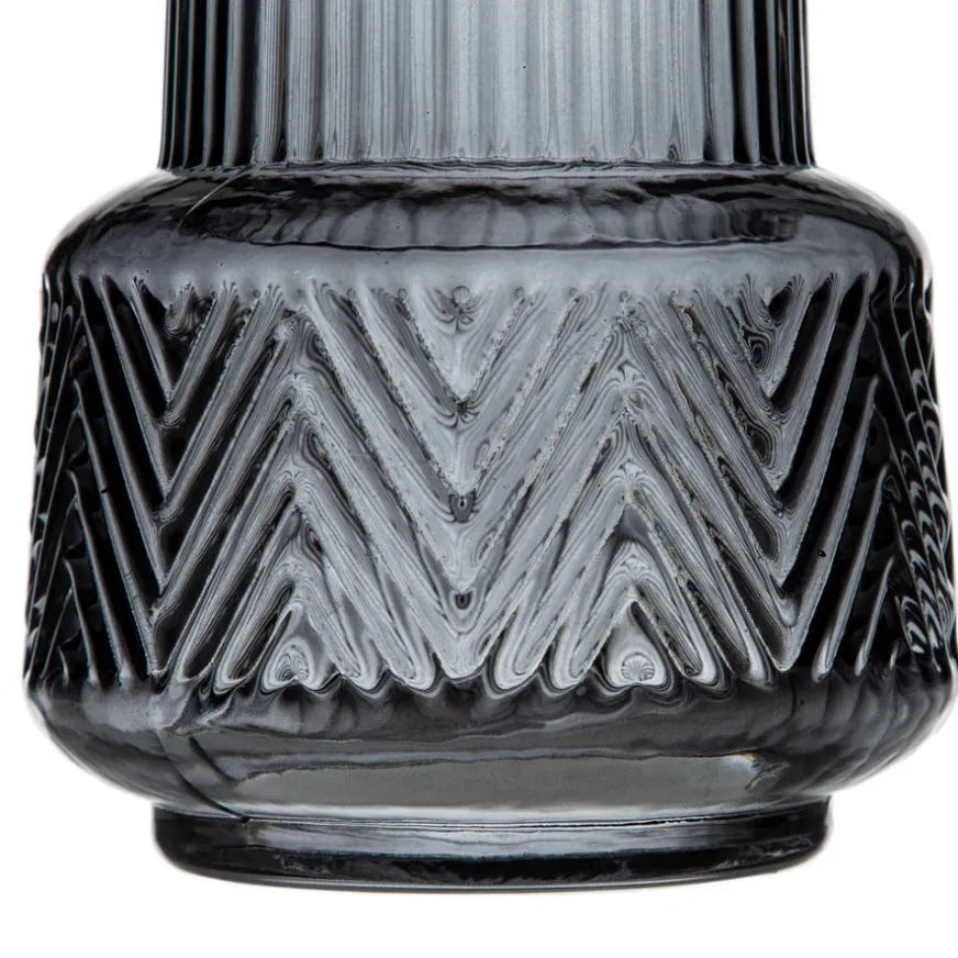 Banak Kole Vase en verre gris décoration