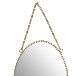 Banak Kopad Miroir ovale en métal et verre