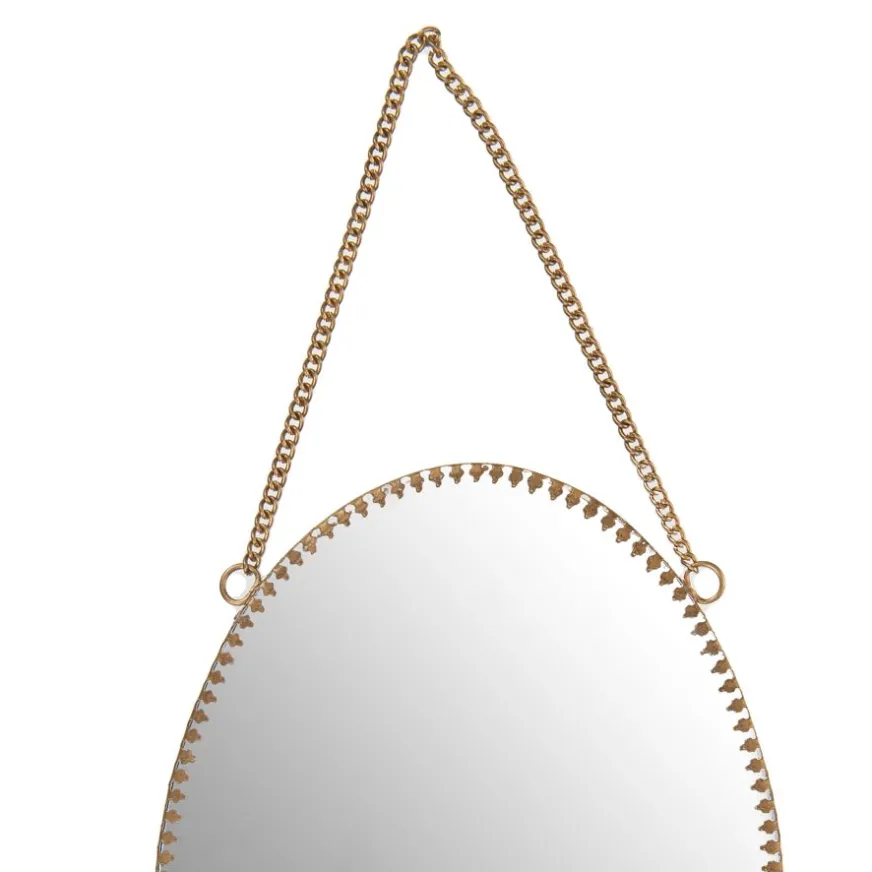 Banak Kopad Miroir ovale en métal et verre