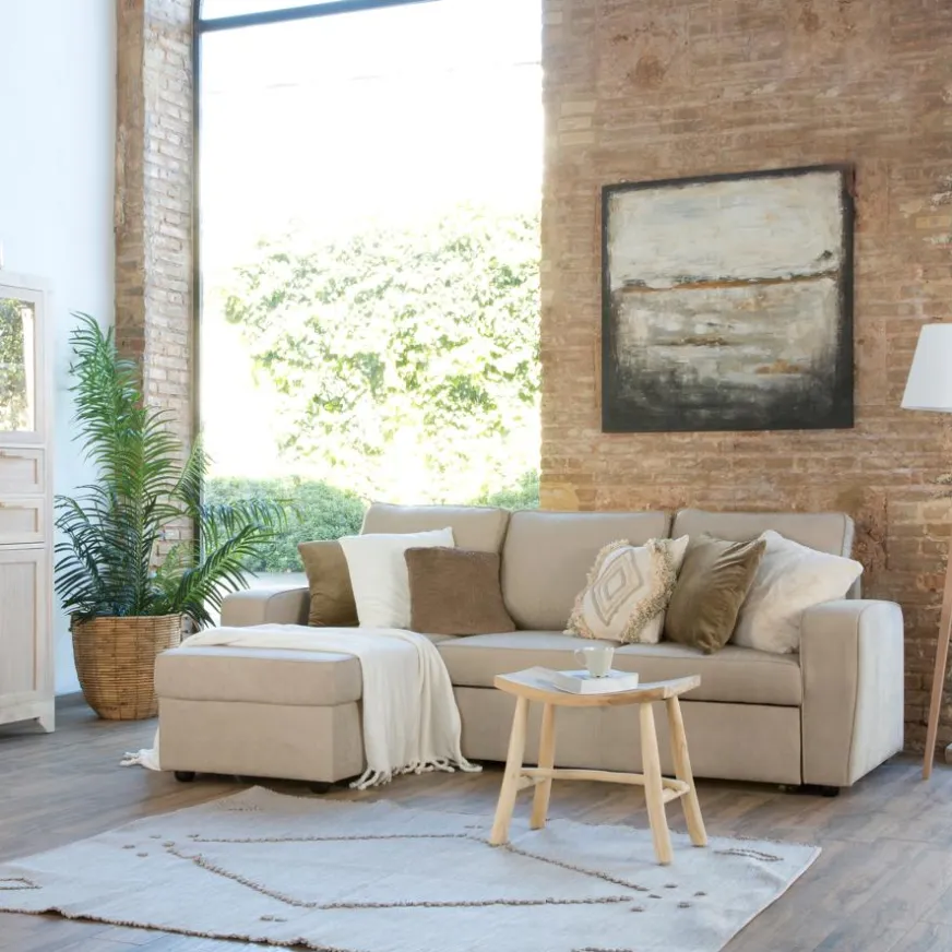 Banak Kubor Canapé-lit d'angle réversible 3 places beige