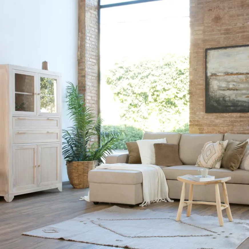 Banak Kubor Canapé-lit d'angle réversible 3 places beige