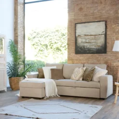 Banak Kubor Canapé-lit d'angle réversible 3 places beige