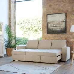Banak Kubor Canapé-lit d'angle réversible 3 places beige