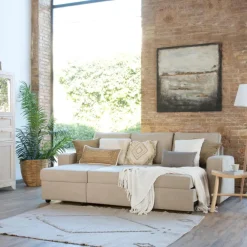 Banak Kubor Canapé-lit d'angle réversible 3 places beige