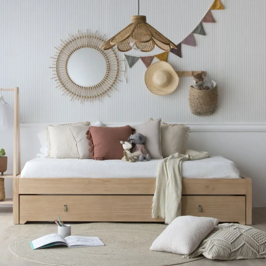 Enfant Banak Kumla Lit superposé de couleur naturelle pour matelas de 90