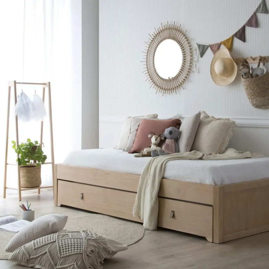 Enfant Banak Kumla Lit superposé de couleur naturelle pour matelas de 90