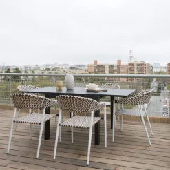 Banak Kunes Table de jardin extensible carrée 90/180 en aluminium