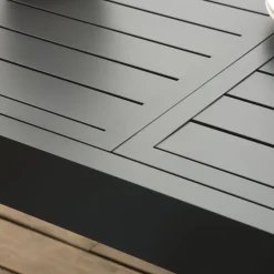 Banak Kunes Table de jardin extensible carrée 90/180 en aluminium