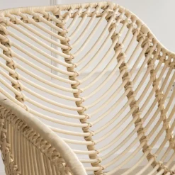 Banak Lack Chaise en rotin naturel et métal