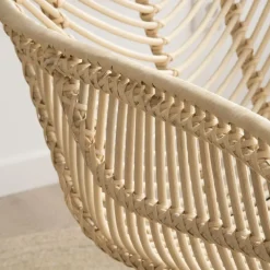 Banak Lack Chaise en rotin naturel et métal