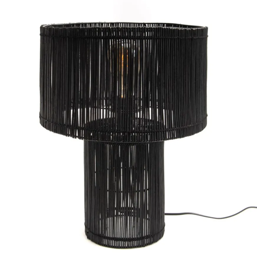 Banak Lampes De table en fer et rotin