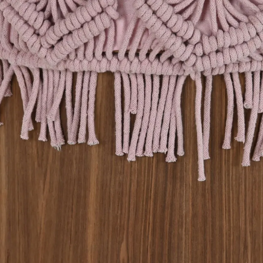 Banak Larta Pouf rond en coton et bois