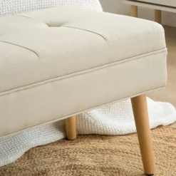 Banak Lean Banc rembourré beige