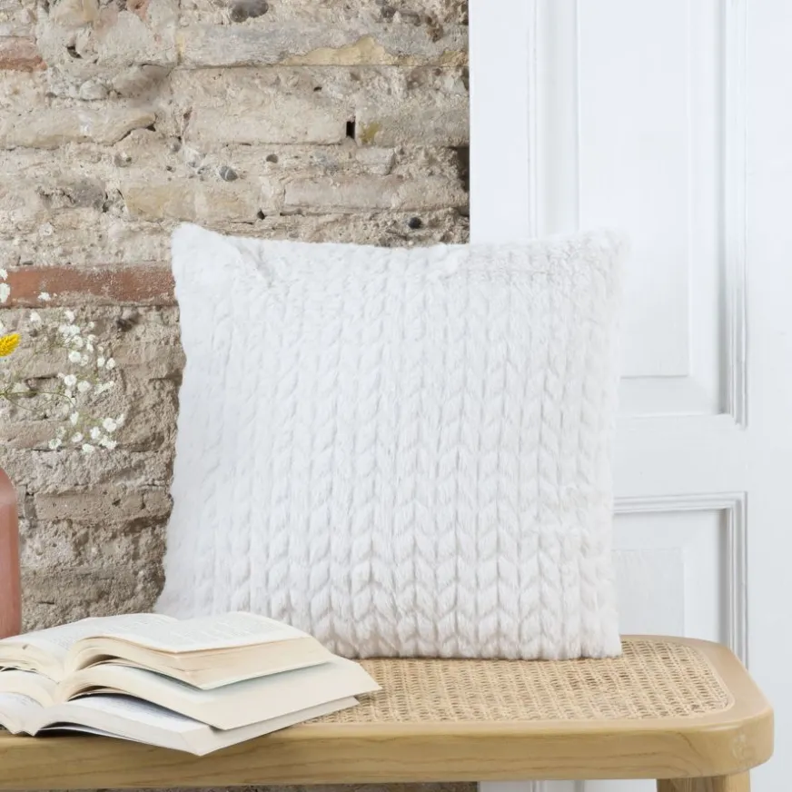 Banak Lest Coussin chevron crème