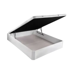 Banak Leyre Lit coffre en bois avec sommier rembourrée 3d