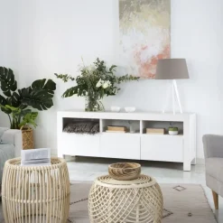 Banak Liland Meuble tv laqué en blanc