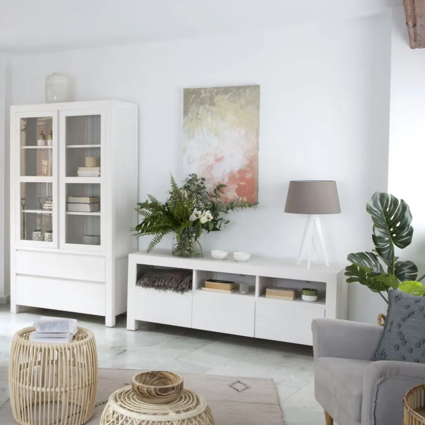 Banak Liland Meuble tv laqué en blanc