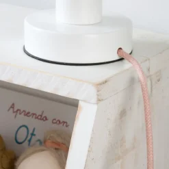 Enfant Banak Lille Lampe de table blanche-câble rose