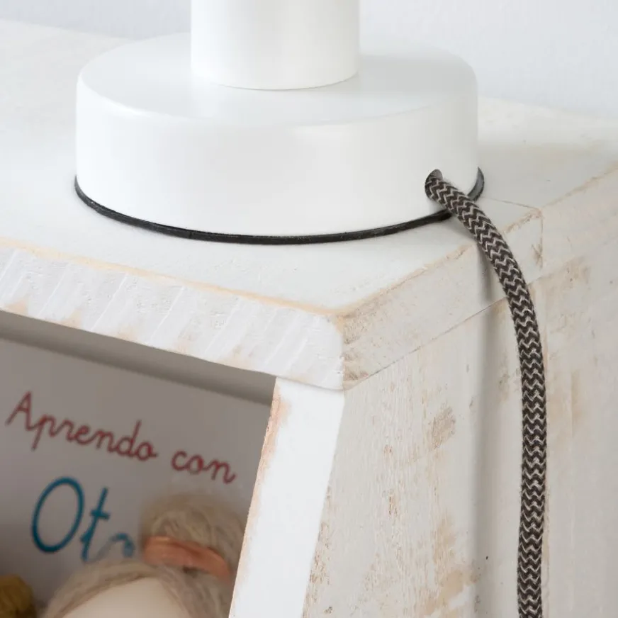 Enfant Banak Lille Lampe table blanc-câble anthracite