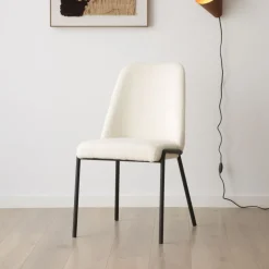 Banak Liv Chaise bouclette blanc