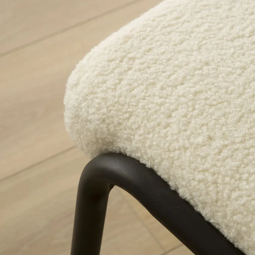 Banak Liv Chaise bouclette blanc