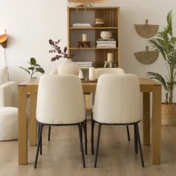 Banak Liv Chaise bouclette blanc