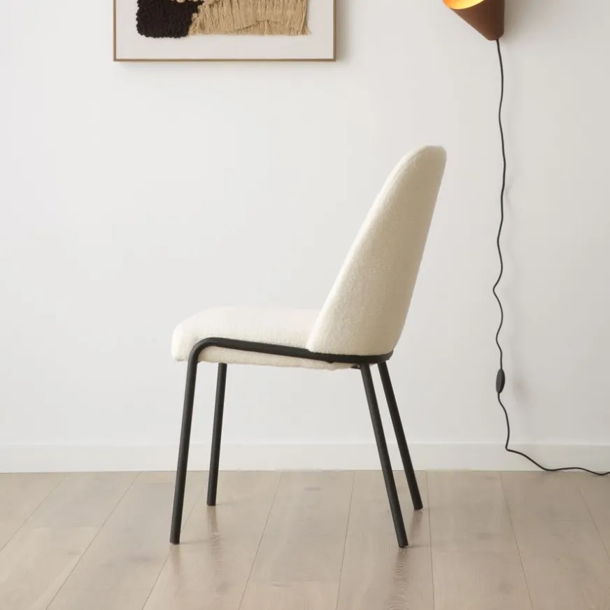 Banak Liv Chaise bouclette blanc