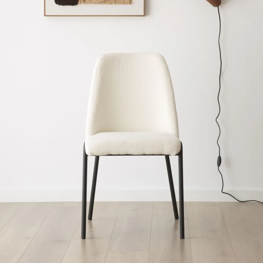 Banak Liv Chaise bouclette blanc