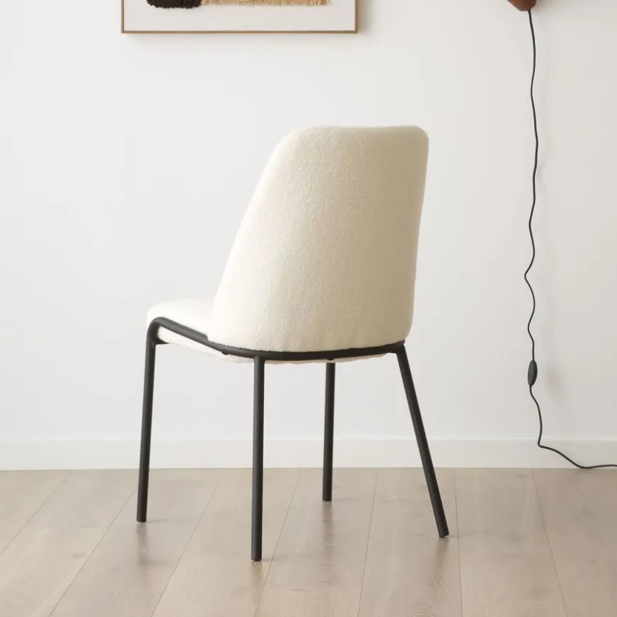 Banak Liv Chaise bouclette blanc