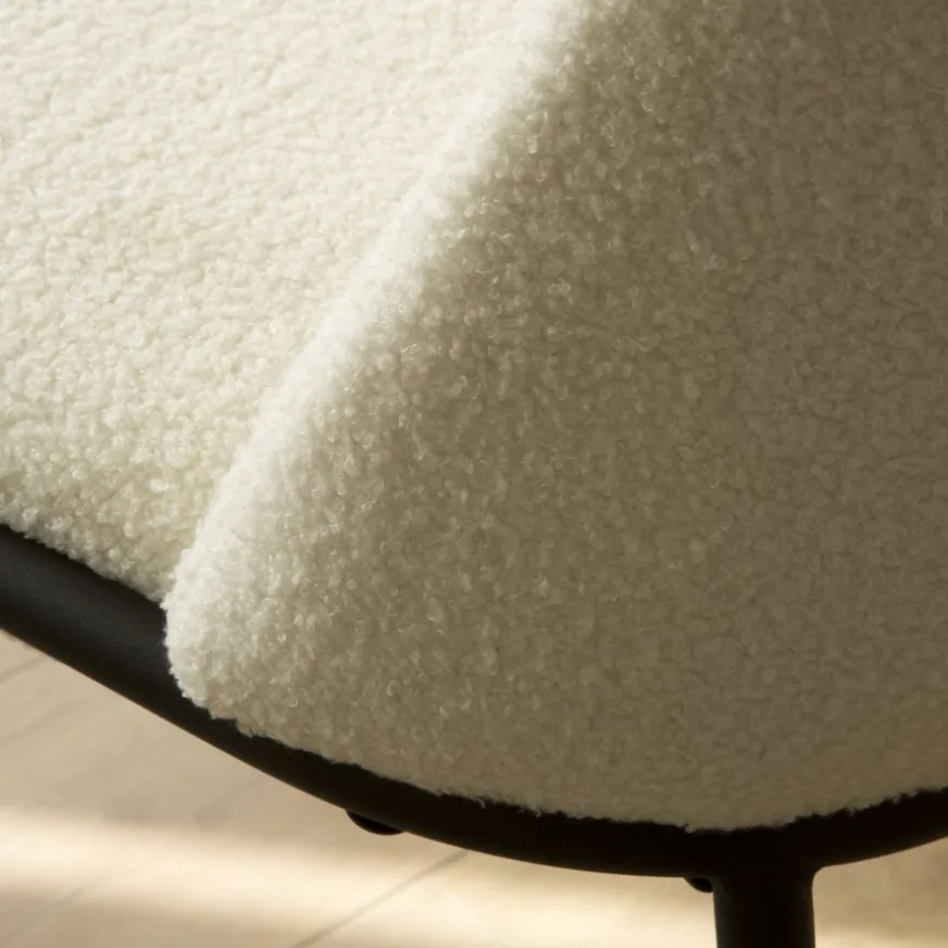 Banak Liv Chaise bouclette blanc