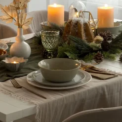 Banak Loga Chemin de table en coton naturel